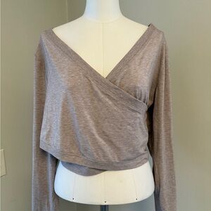 Athleta Heather Gray Wrap Top